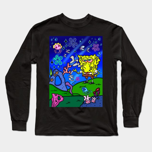 Stoney Sponge Long Sleeve T-Shirt by BreezyArtCollections 